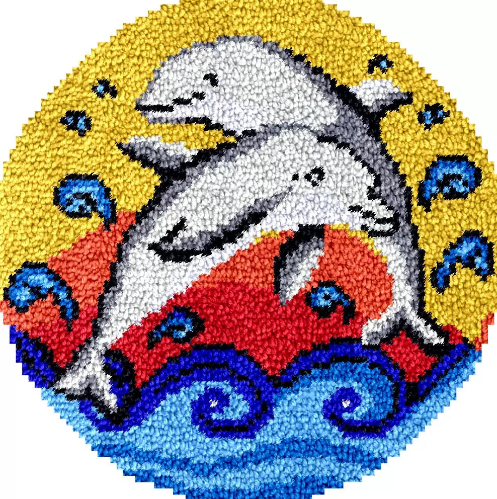 Latch Hook Rug Kit - Dolphins