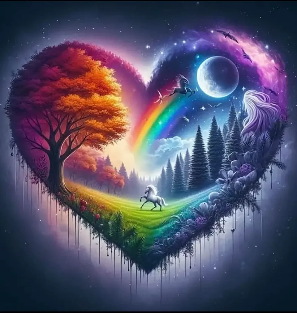 DIY Diamond Painting Kits - Abstract Heart Shape Landscape