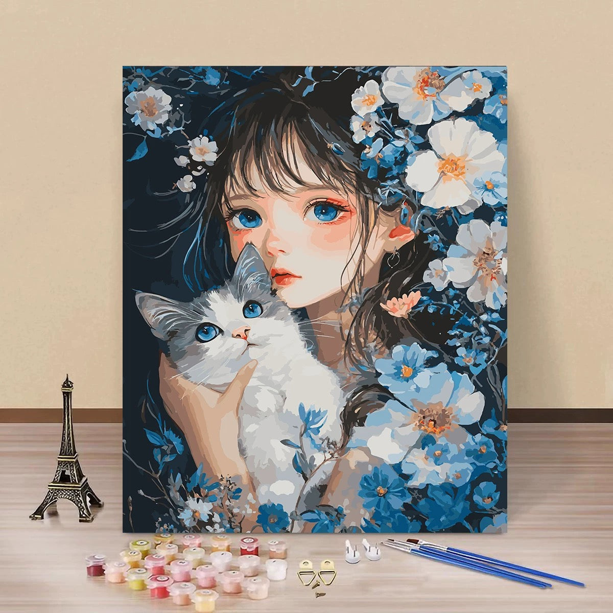 Painting By Numbers Kit - Girl And Cat