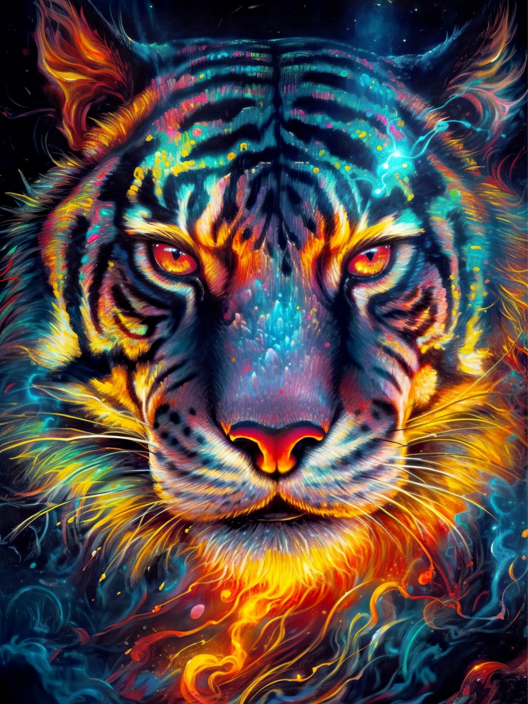 DIY Diamond Painting Kits - Flashing Tiger