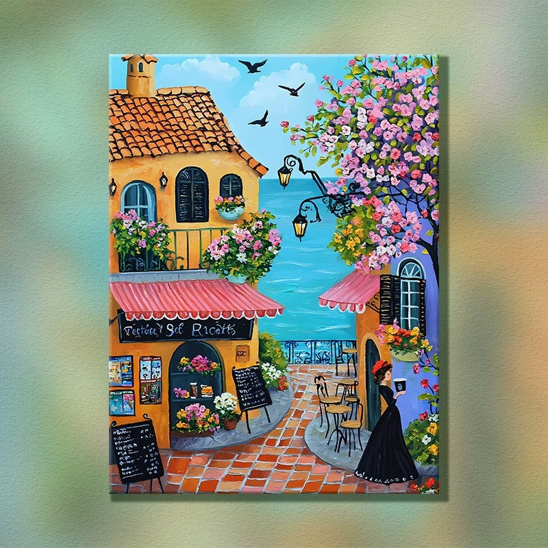 Painting By Numbers Kit - Seaside Town