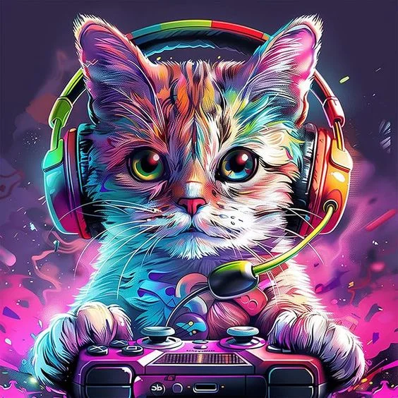DIY Diamond Painting Kits - Gaming Cat