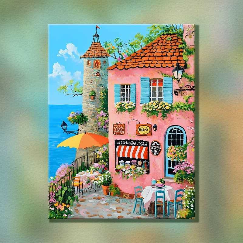 Painting By Numbers Kit - Seaside Town