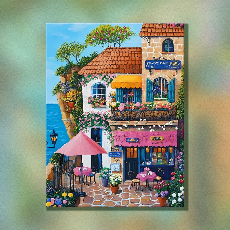 Painting By Numbers Kit - Seaside Town