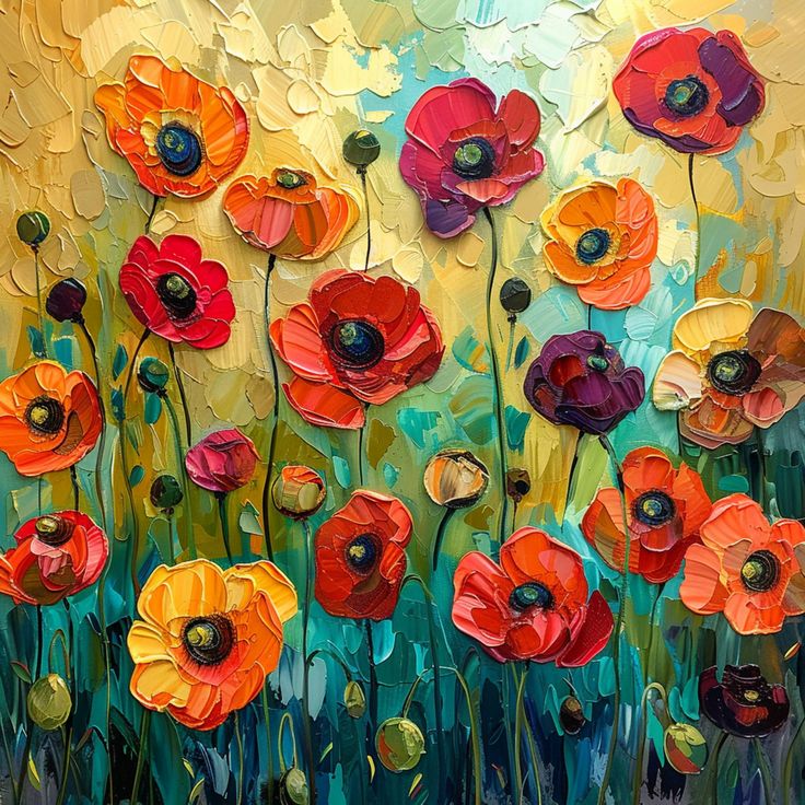 Painting By Numbers Kit - Colored Flowers