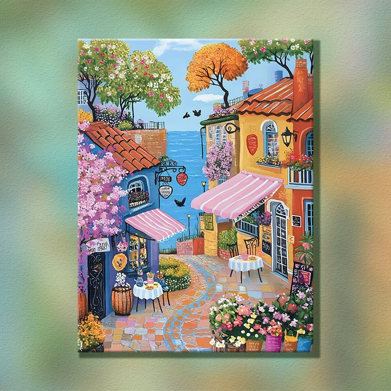 Painting By Numbers Kit - Seaside Town