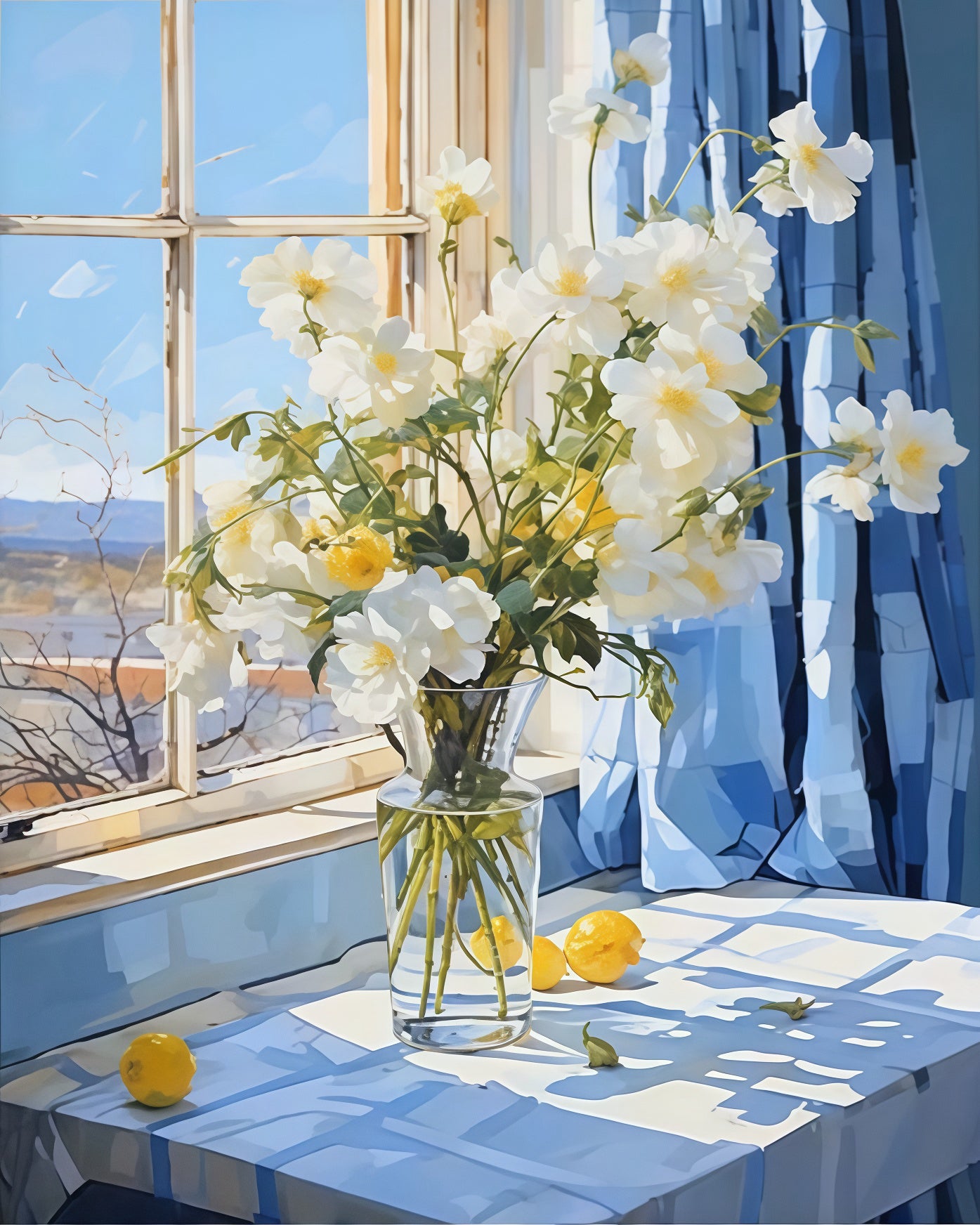 Painting By Numbers Kit - Flowers On The Windowsill