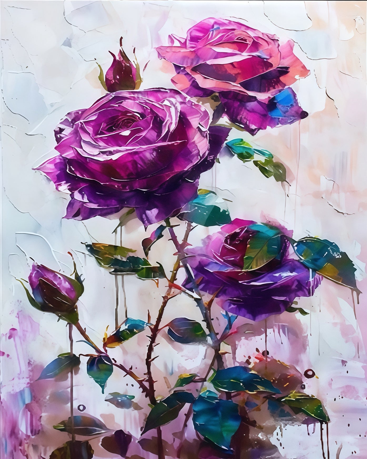 Painting By Numbers Kit - Abstract Rose