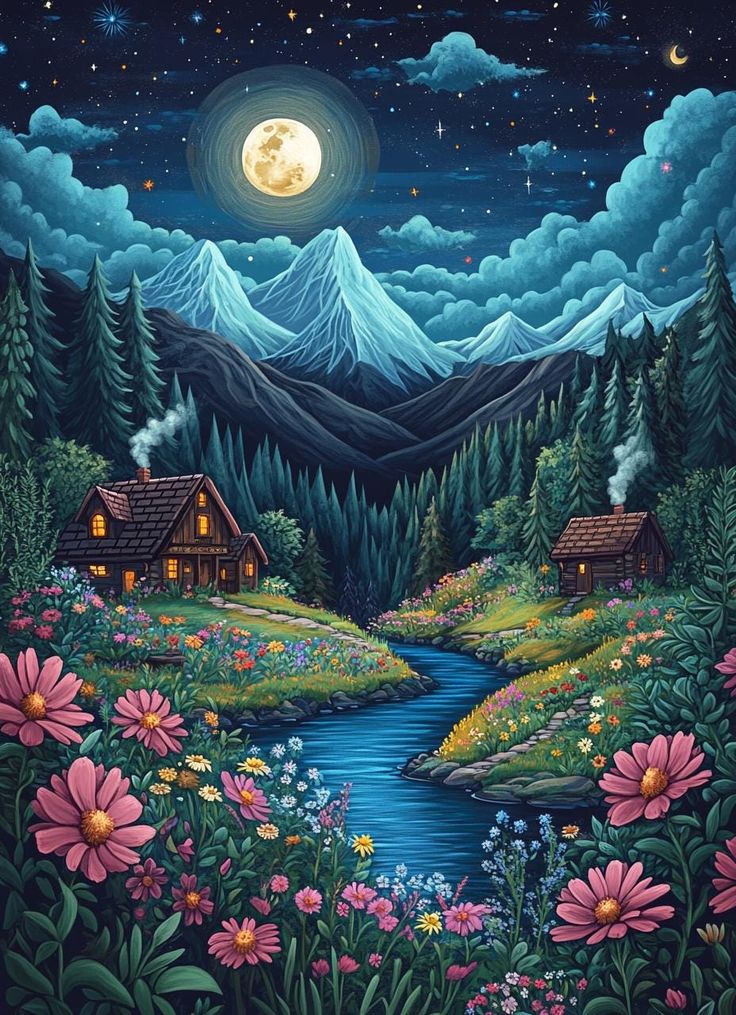 DIY Diamond Painting Kits - Forest Night View