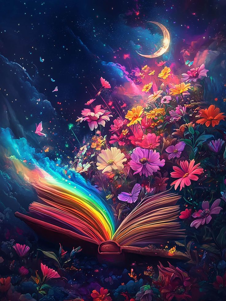 DIY Diamond Painting Kits - Flowers and Book