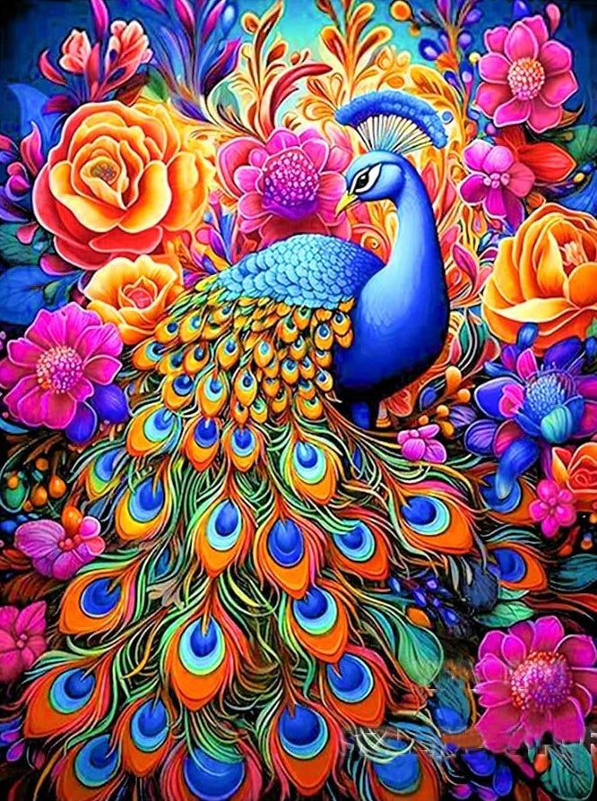 DIY Diamond Painting Kits - Peacocks