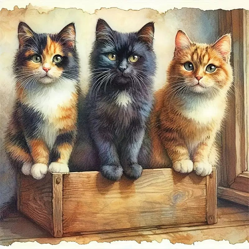 DIY Diamond Painting Kits - Three cats