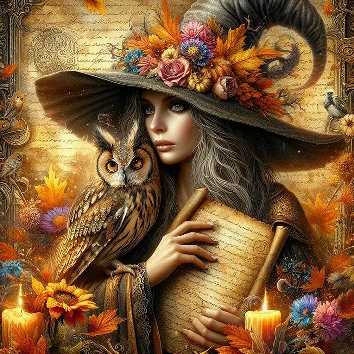DIY Diamond Painting Kits - Witch and Owl