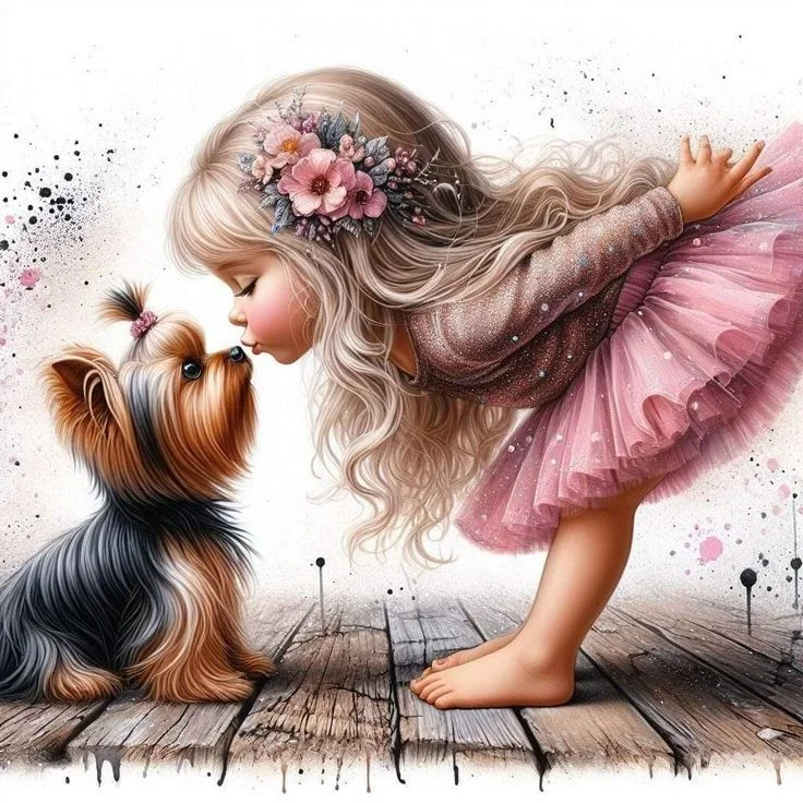 DIY Diamond Painting Kits - Klein Meisje En Hond