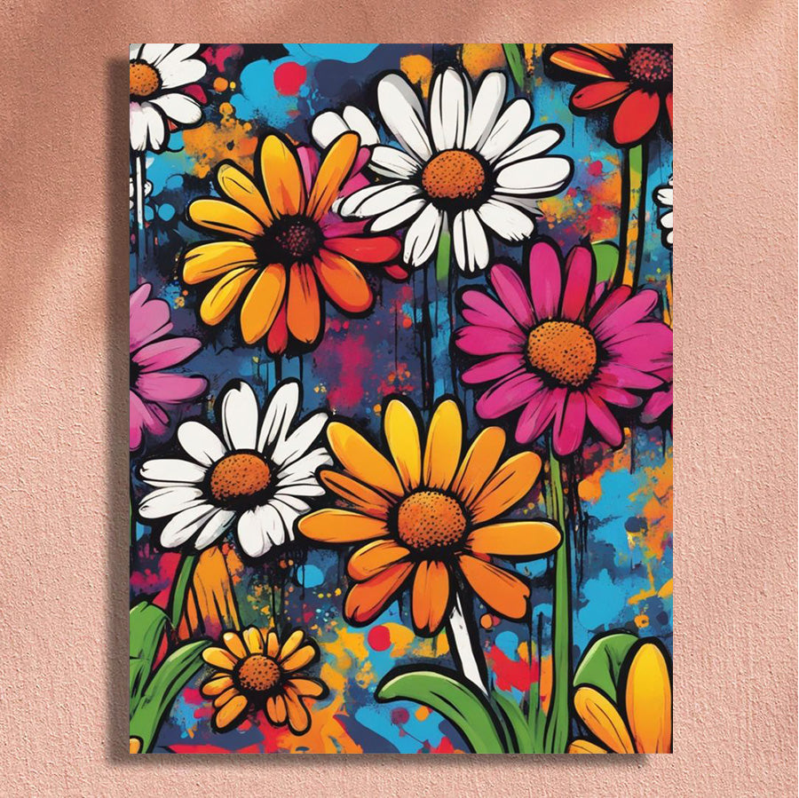 Painting By Numbers Kit - Colorful Flowers