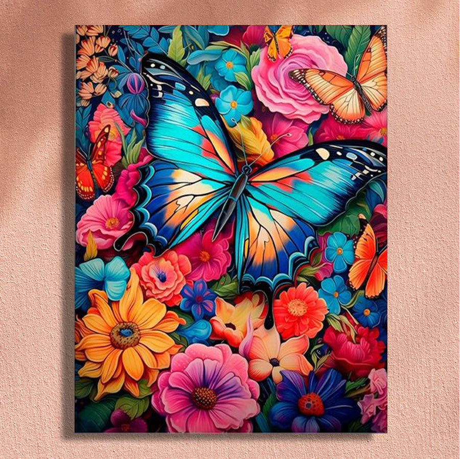 Painting By Numbers Kit - Butterfly In The Flower