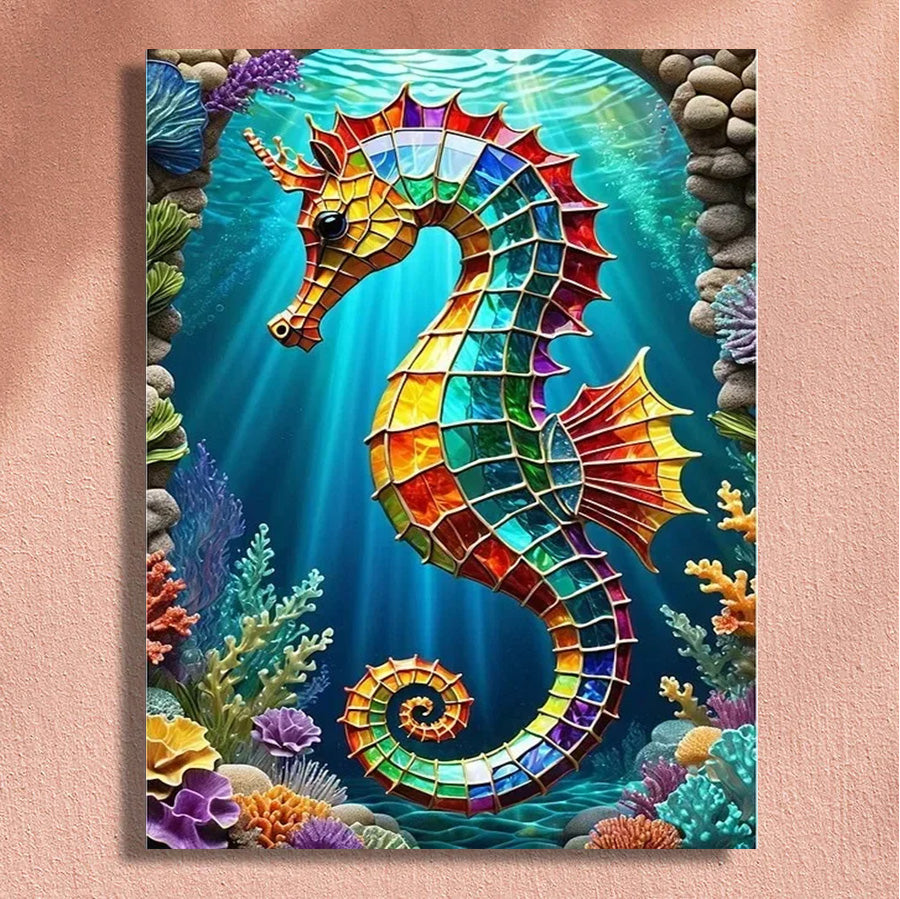 Painting By Numbers Kit - Colorful Seahorses
