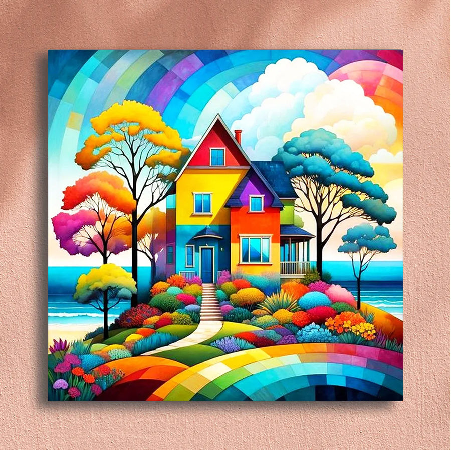 Painting By Numbers Kit - Colorful Houses