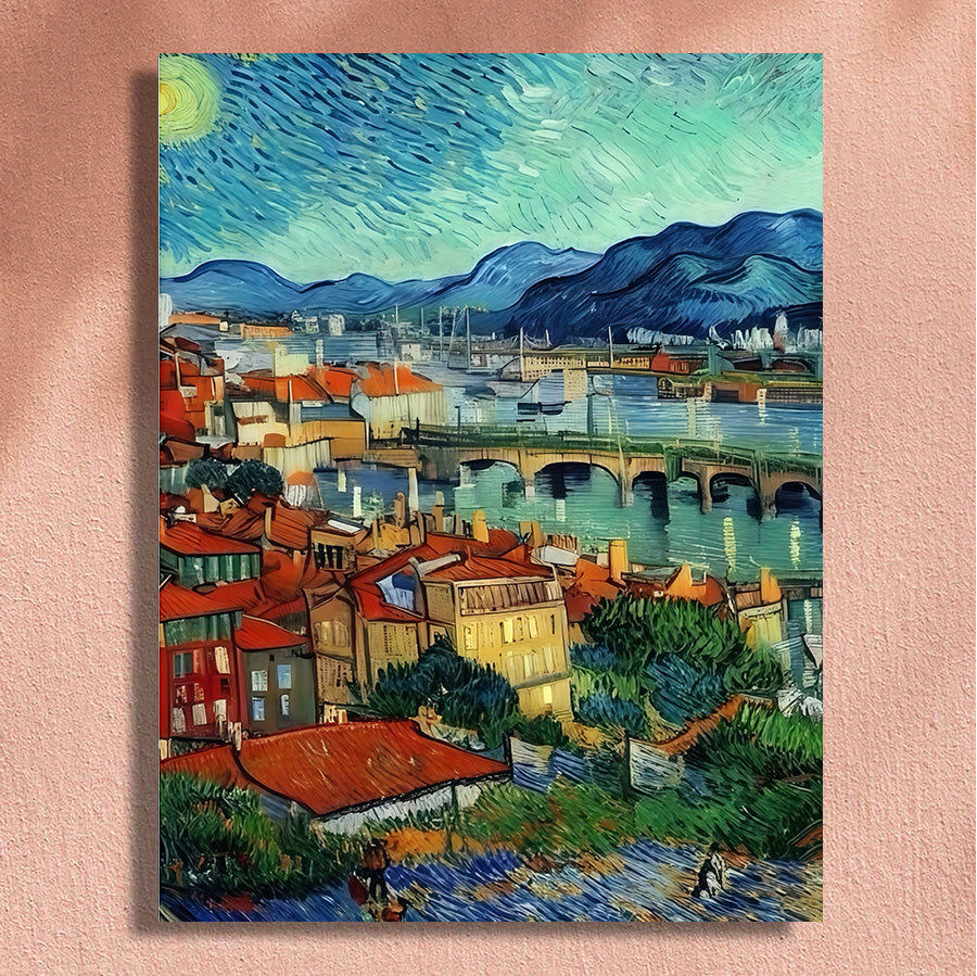Painting By Numbers Kit - Abstract Townscape