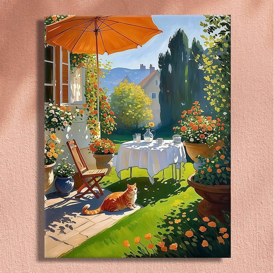 Painting By Numbers Kit - Cat In The Garden