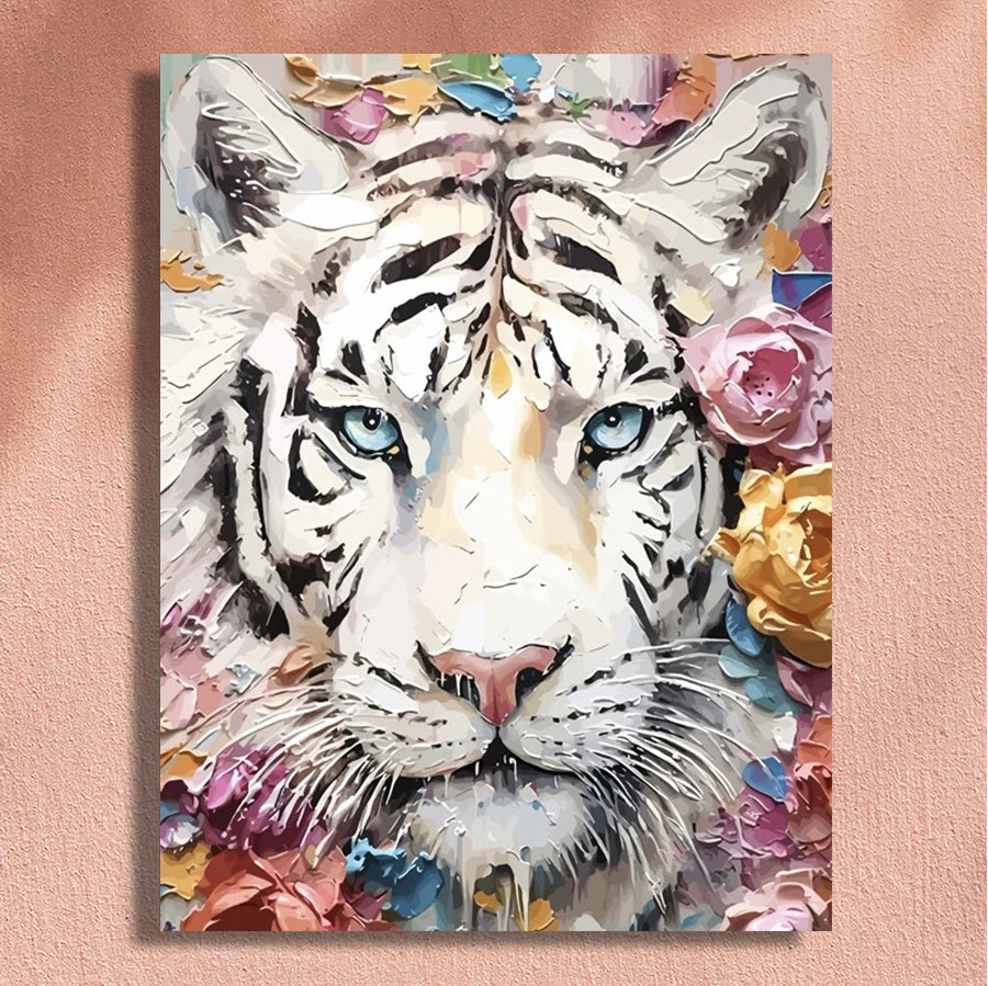Painting By Numbers Kit - Flower and Tiger