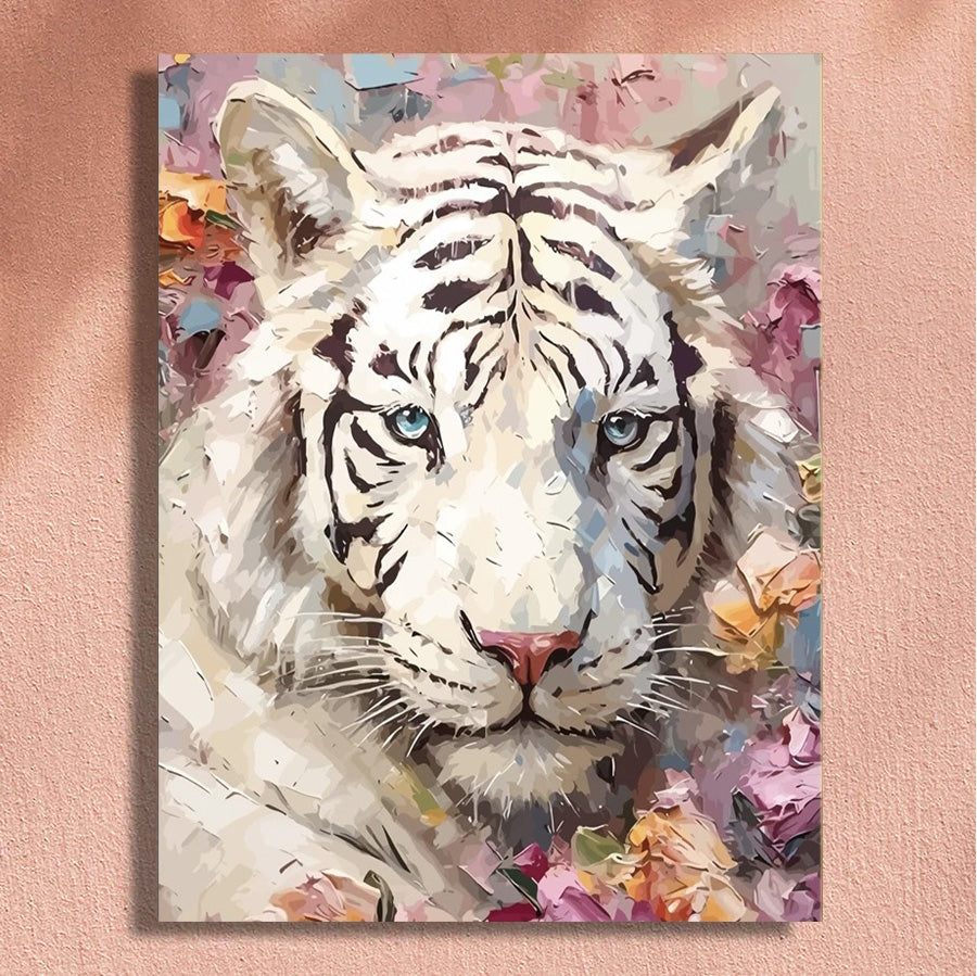 Painting By Numbers Kit - Flower and Tiger