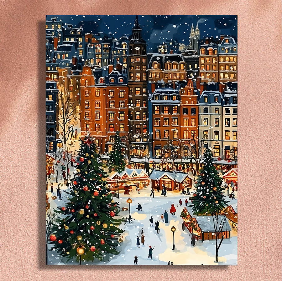 Painting By Numbers Kit - Snowy View