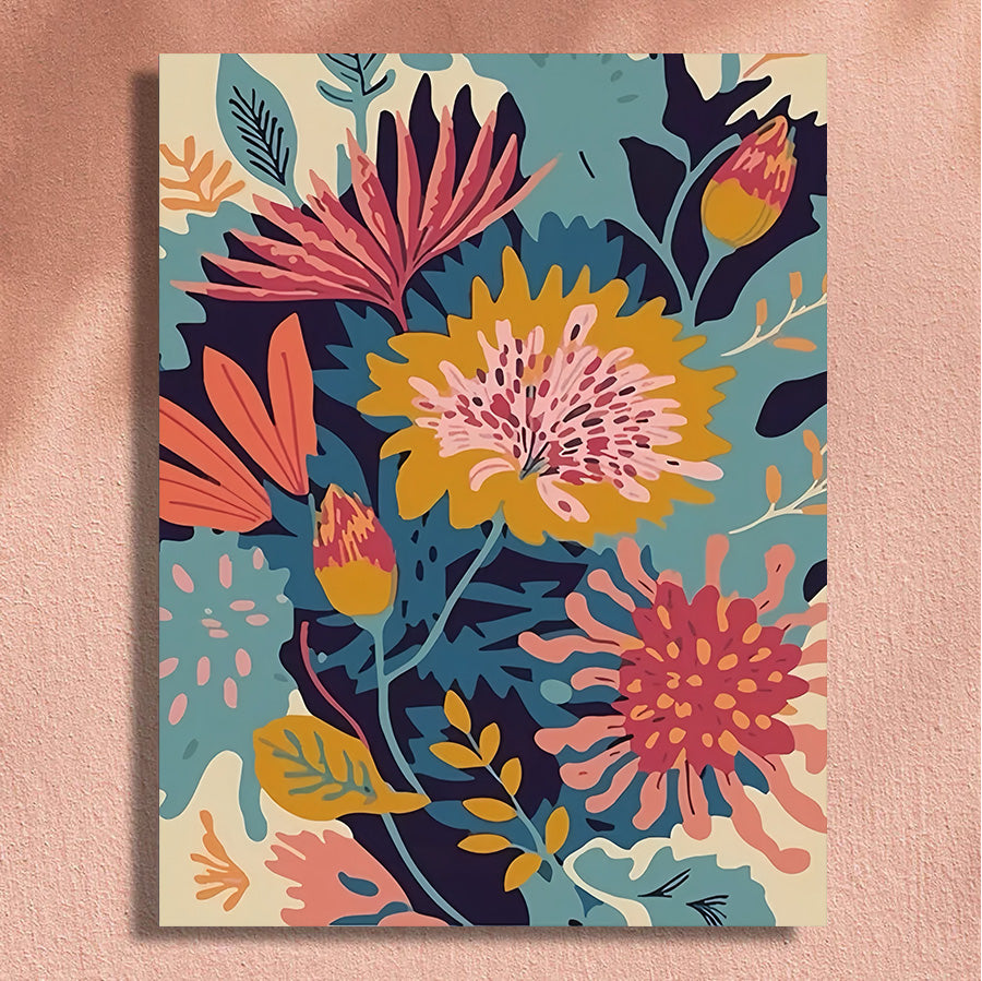 Painting By Numbers Kit - Abstract Flowers