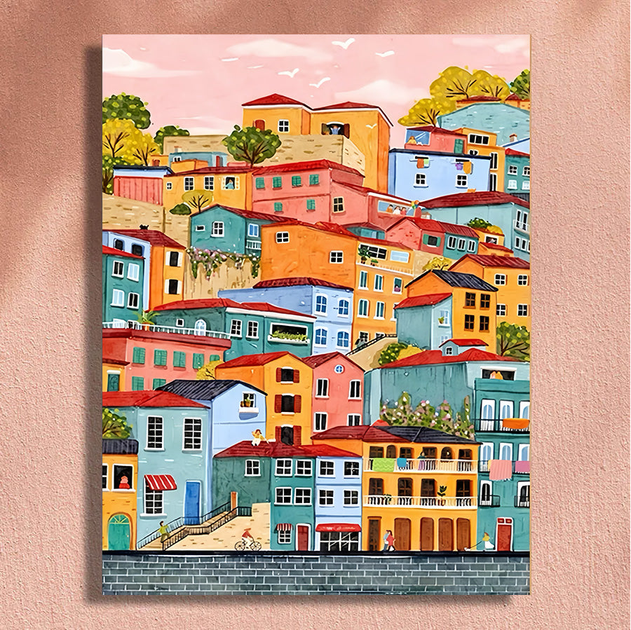 Painting By Numbers Kit - Town Scenery