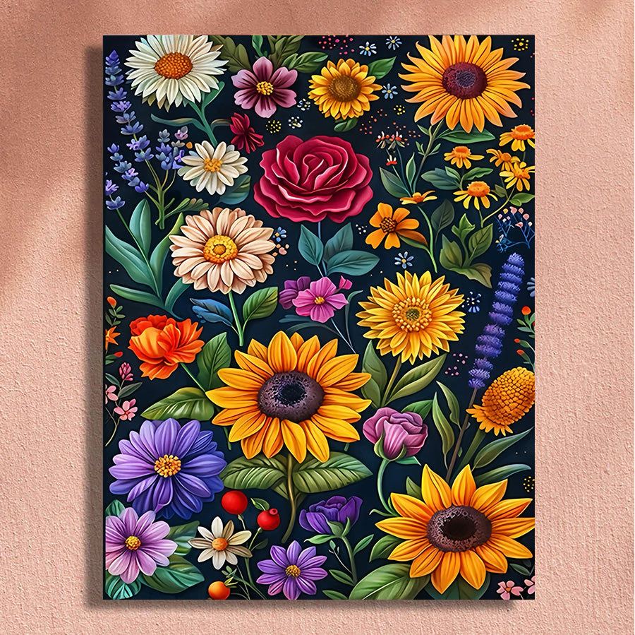 Painting By Numbers Kit - Flowers