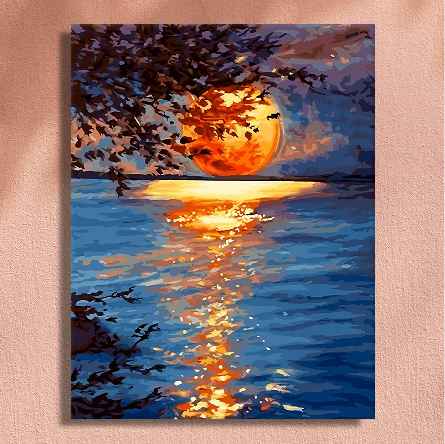Painting By Numbers Kit - Bright Moon Over The Sea