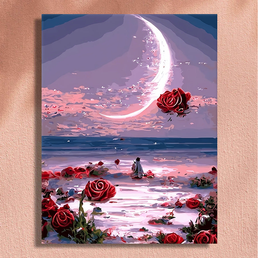 Painting By Numbers Kit - Moon Rose