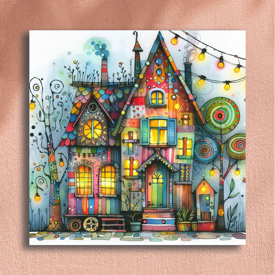 Painting By Numbers Kit - Colorful Houses