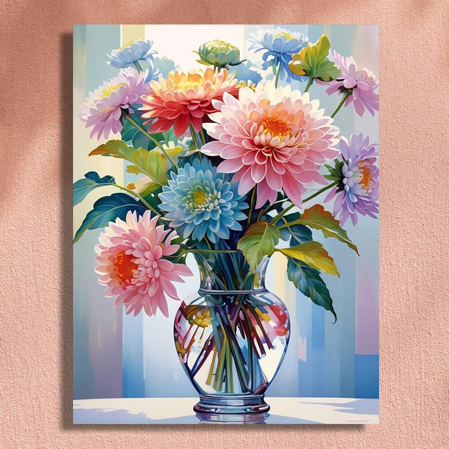 Painting By Numbers Kit - Colored Flowers