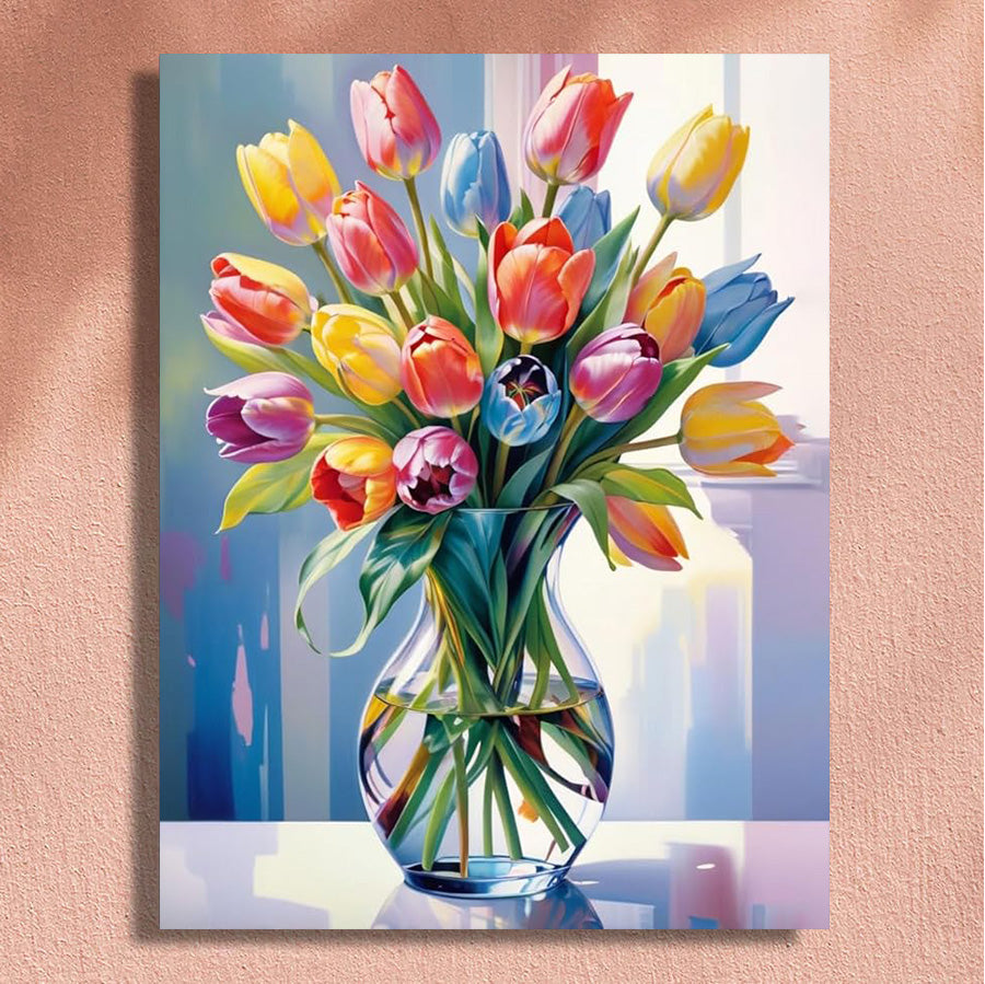 Painting By Numbers Kit - Colored Flowers