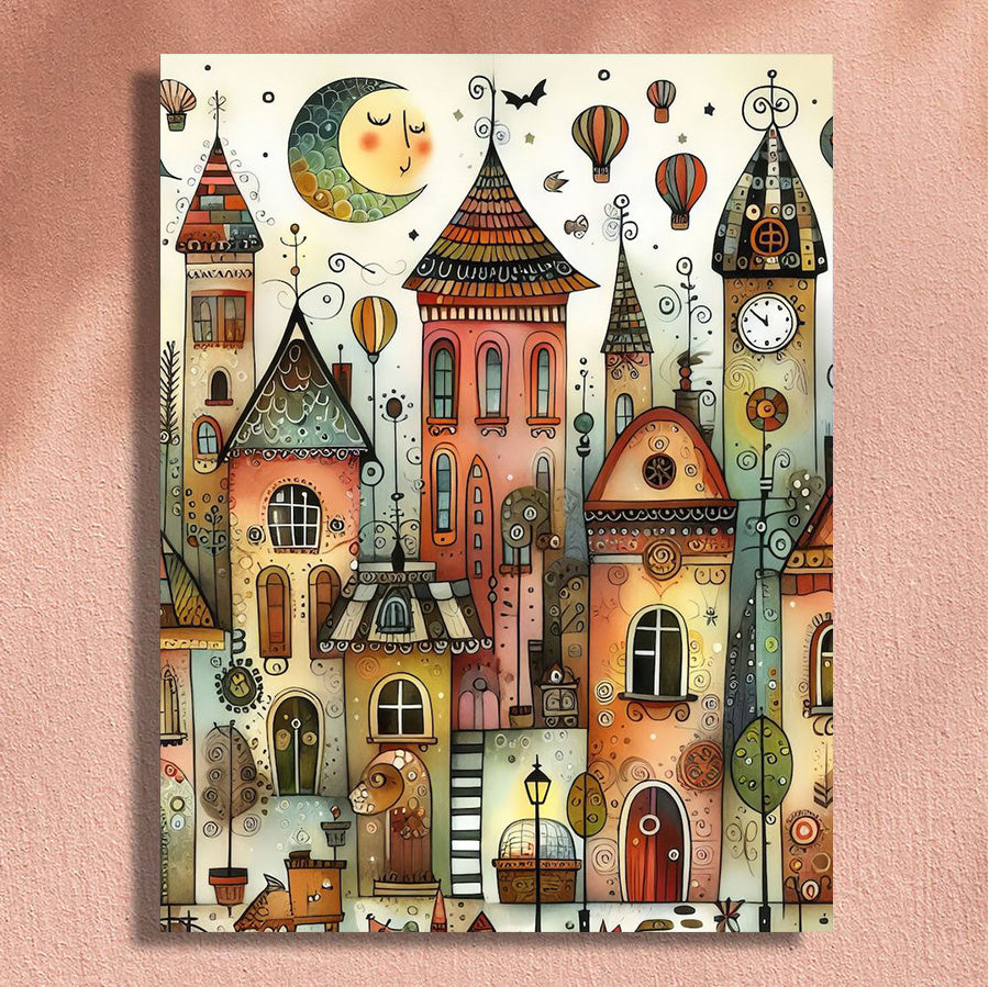 Painting By Numbers Kit - Fantasy Town