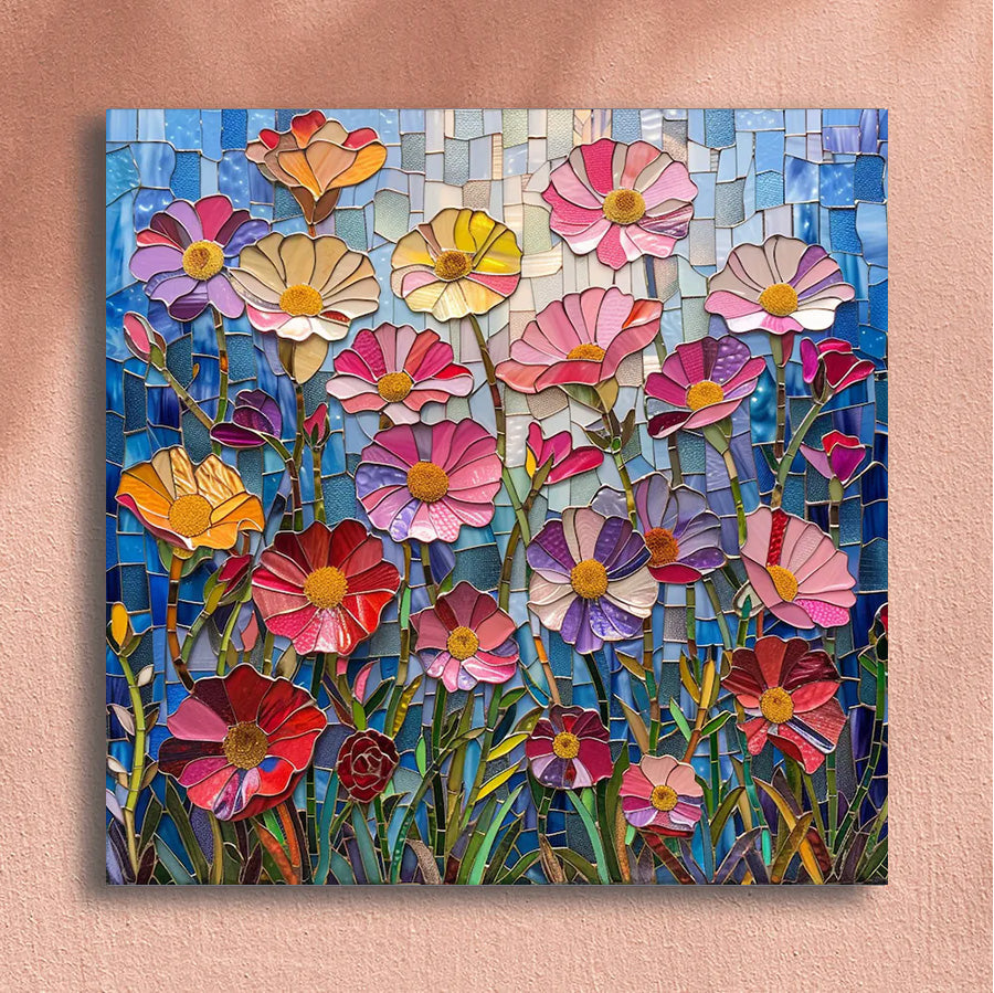 Painting By Numbers Kit - Stained Glass Style Flower