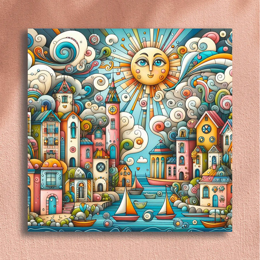 Painting By Numbers Kit - Fantasy Town