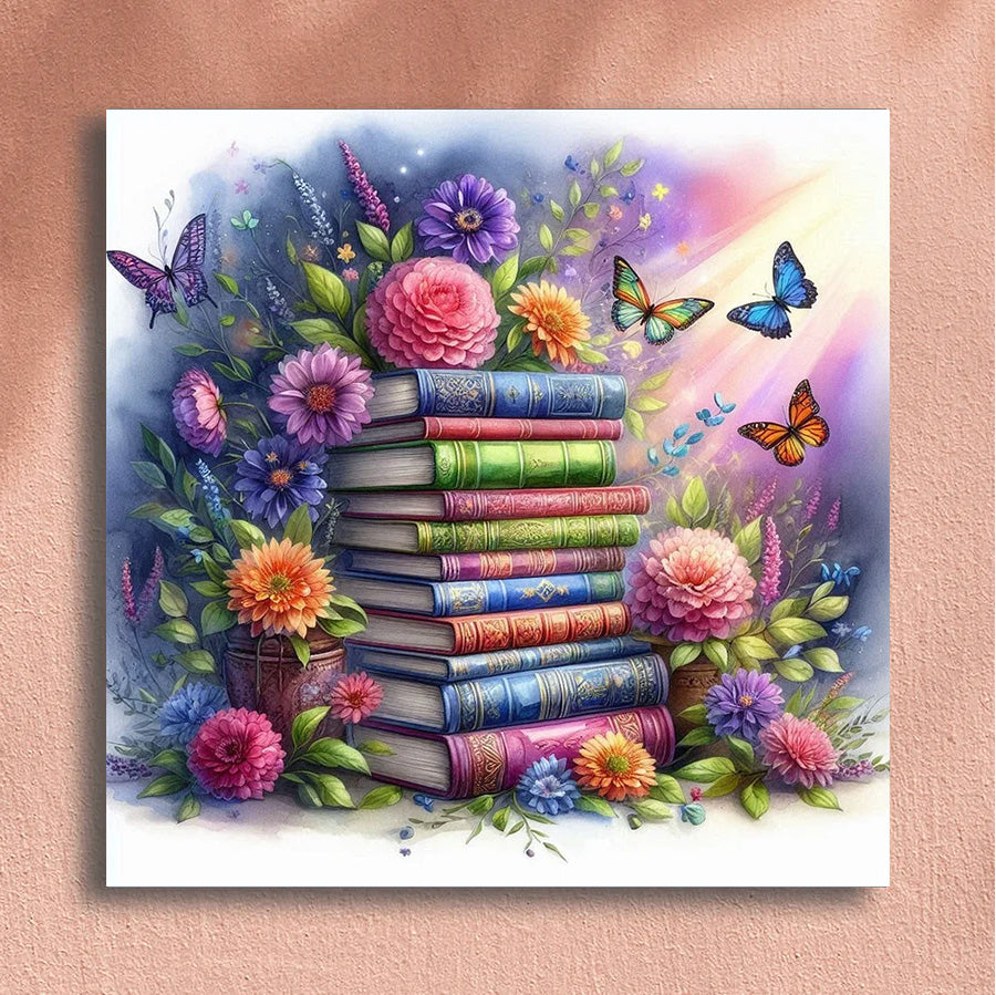 Painting By Numbers Kit - Flowers and Books