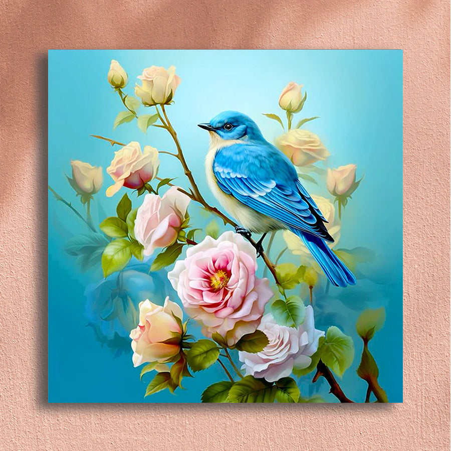 Painting By Numbers Kit - Flowers and Bird