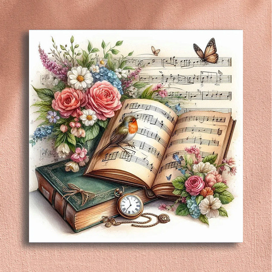 Painting By Numbers Kit - Flowers and Books