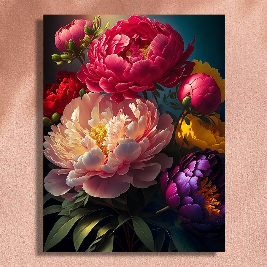 Painting By Numbers Kit - Red Flowers