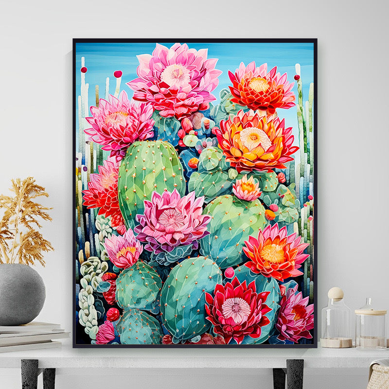Painting By Numbers Kit - Cactus Flowers