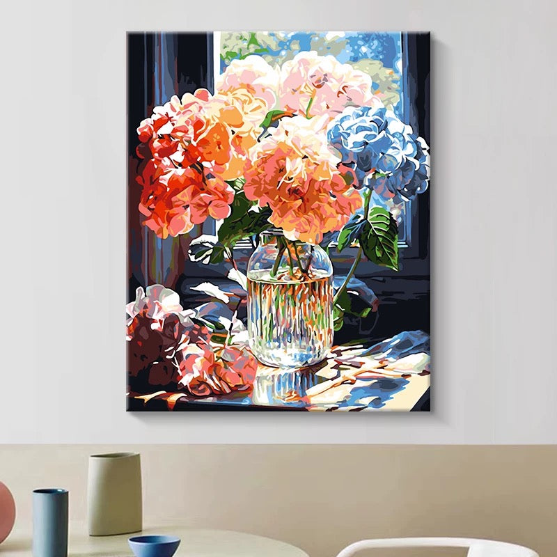 Painting By Numbers Kit - Colored Flowers