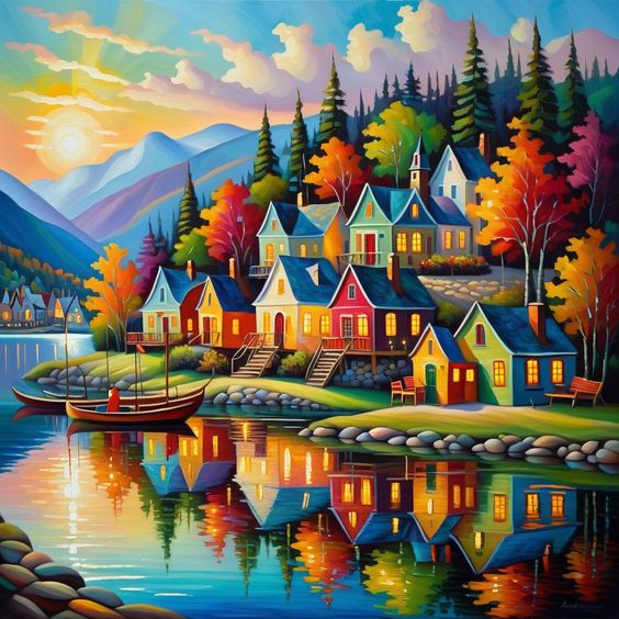 DIY Diamond Painting Kits - Seaside Town
