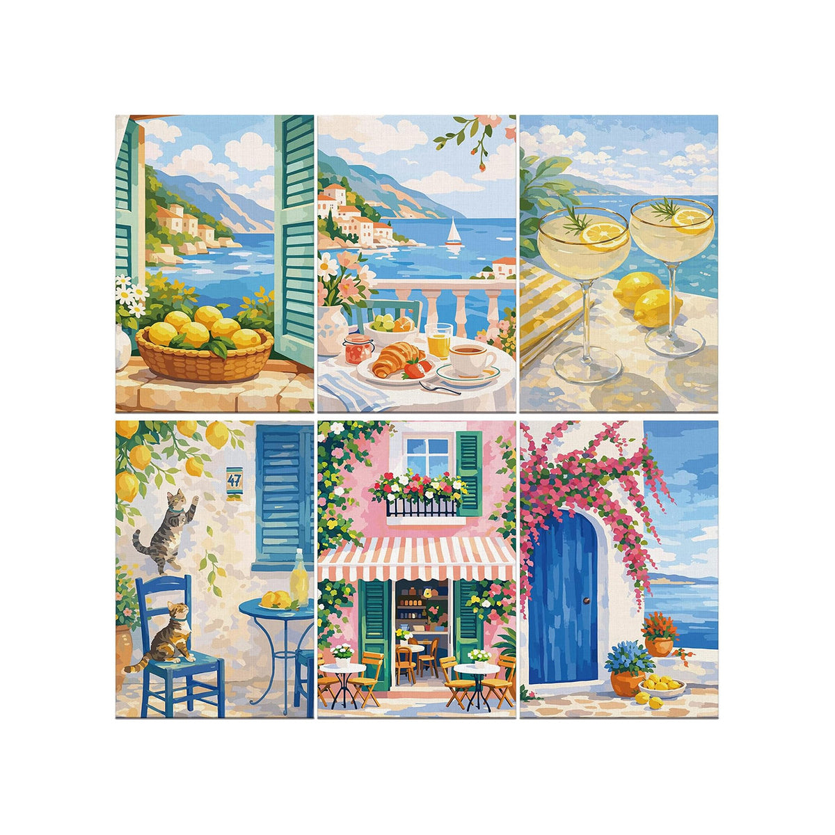 6 Mini Paint By Numbers Kits - Vacation Time