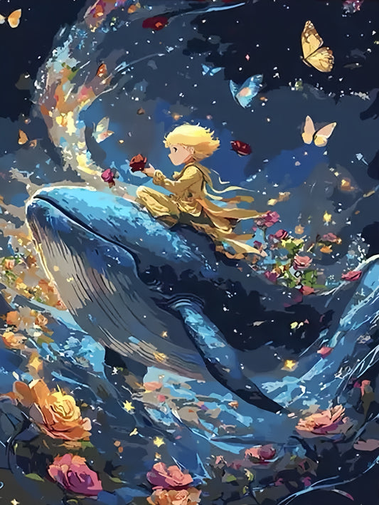 Painting By Numbers Kit - Little Prince and Whale