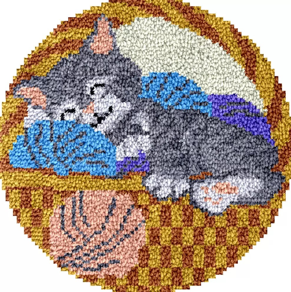 Latch Hook Rug Kit - Sleeping Cat