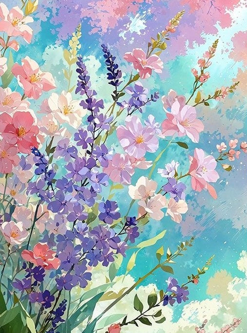 Schilderen Op Nummer - Gekleurde Bloemen