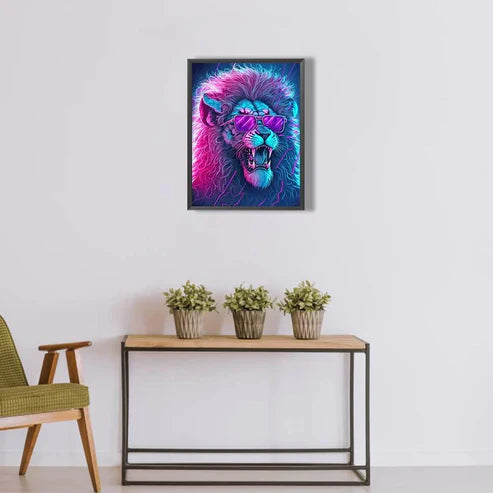 DIY 5D  Diamond Painting Kit - Lion Wears Sunglasses